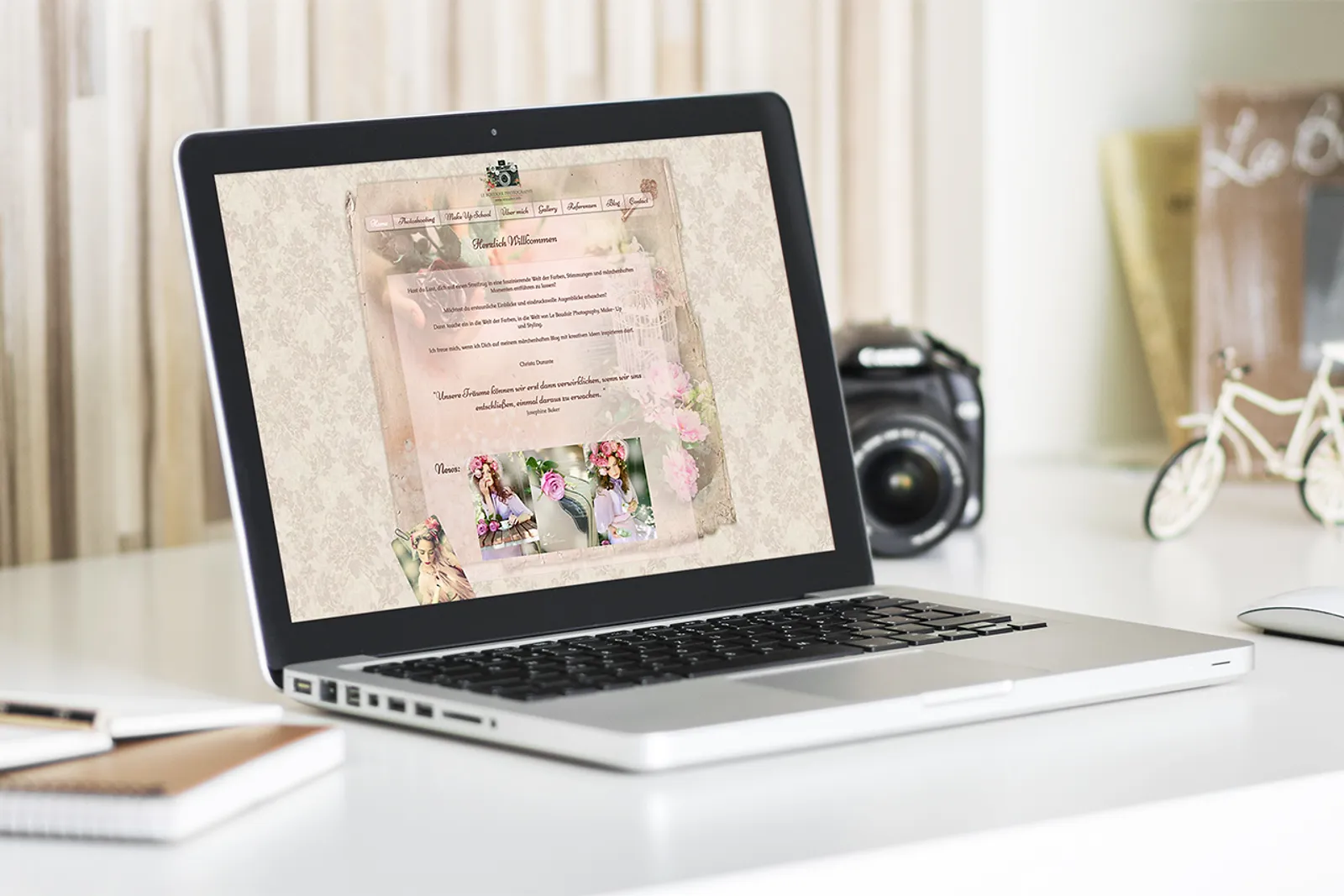 Le Boudoir webdesign homepage webseite kreieren fotograf pinup shabby bern