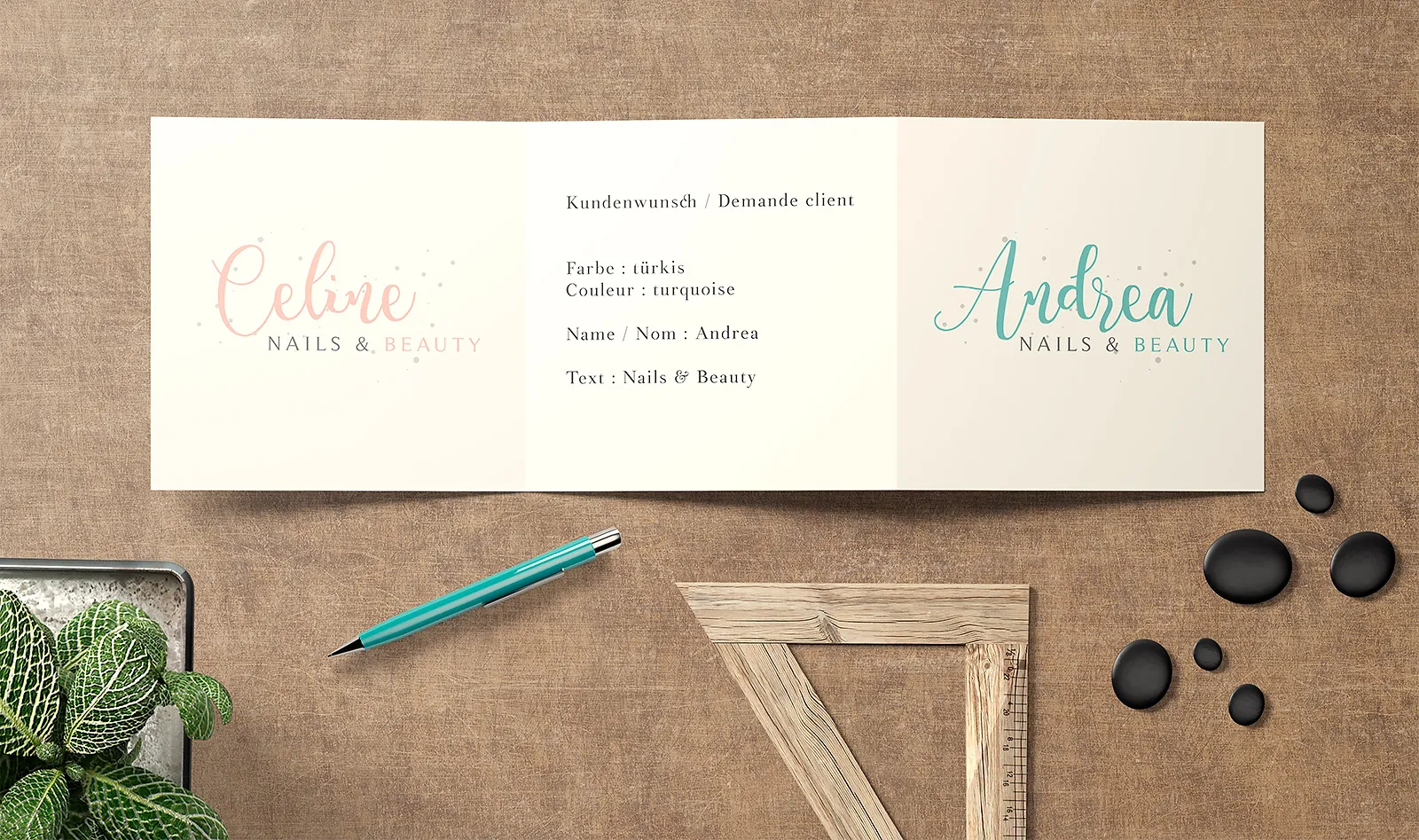Logo persönlich anpassbar text farbe name kundenwunsch